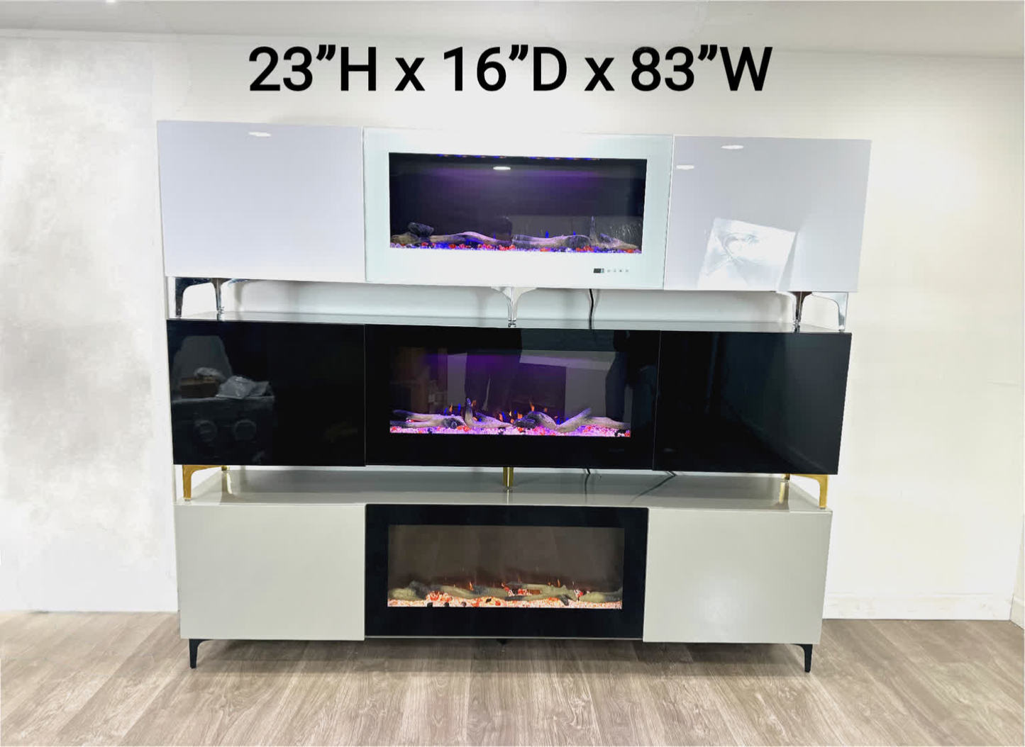 TV STAND FIREPLACE 83 HINCH