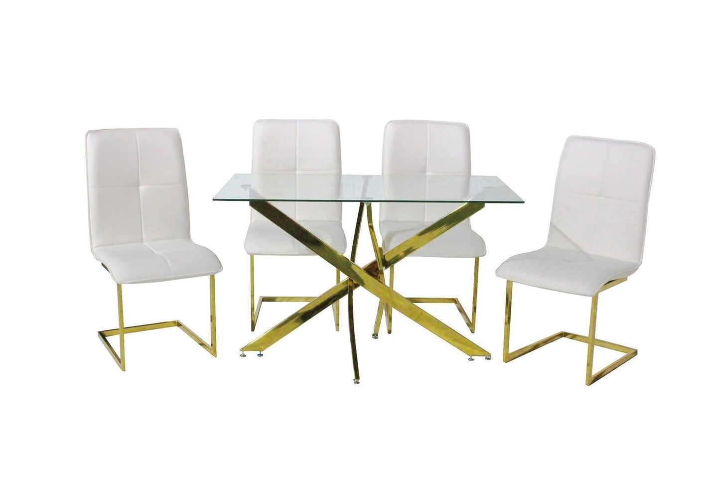 Dining Set Gold 4 Chairs