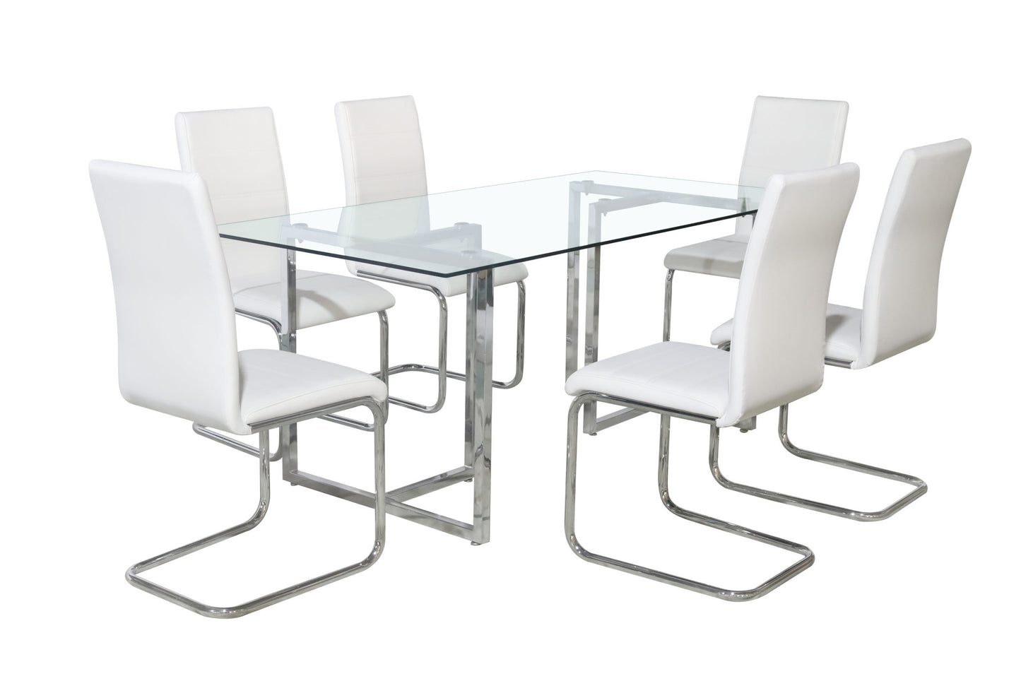 Dining Set Zuri 6 Chairs White
