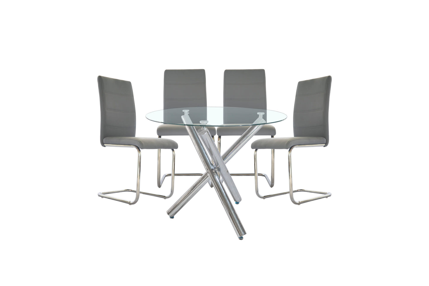 Dining Set Grace 4 Chairs Grey