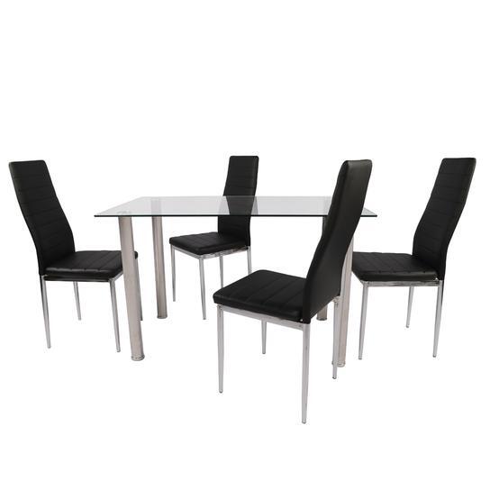 Dining Set Sophi 4 Chairs Black