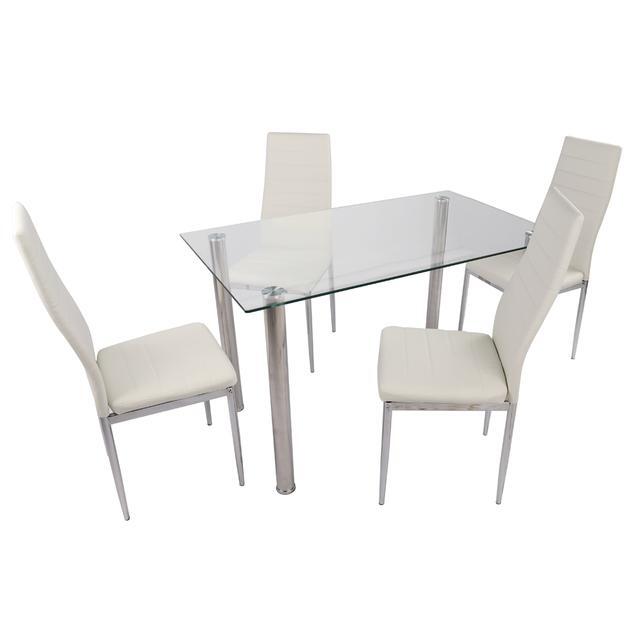 Dining Set Sophi 4 Chairs White