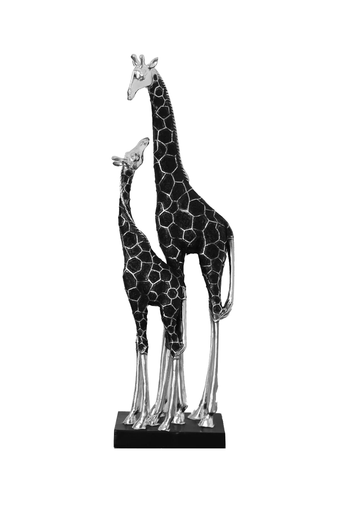 Polystone Giraffe with Child Sculpture