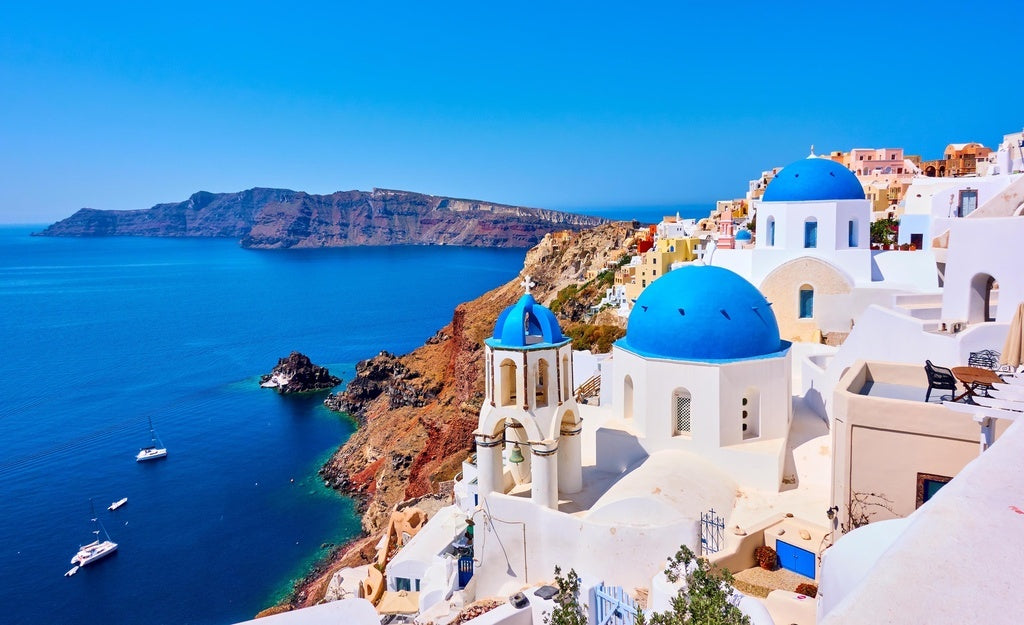 Glass Wall Art 60"x36" Greece Santorini