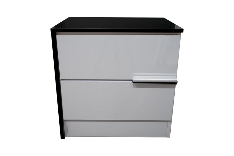 Nightstand Manhattan Glossy White and Black