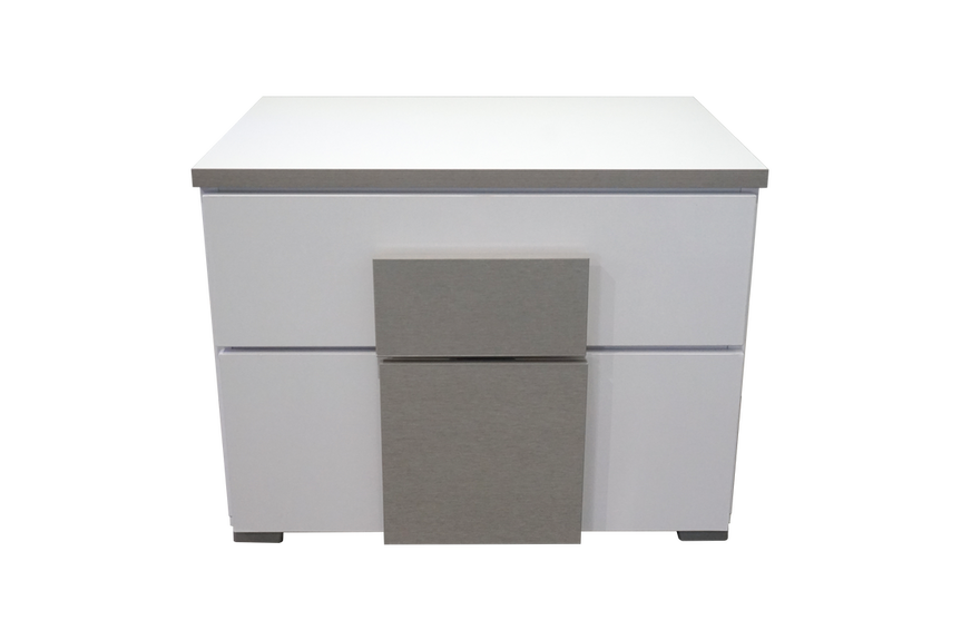 Nightstand Palermo Glossy White/Grey