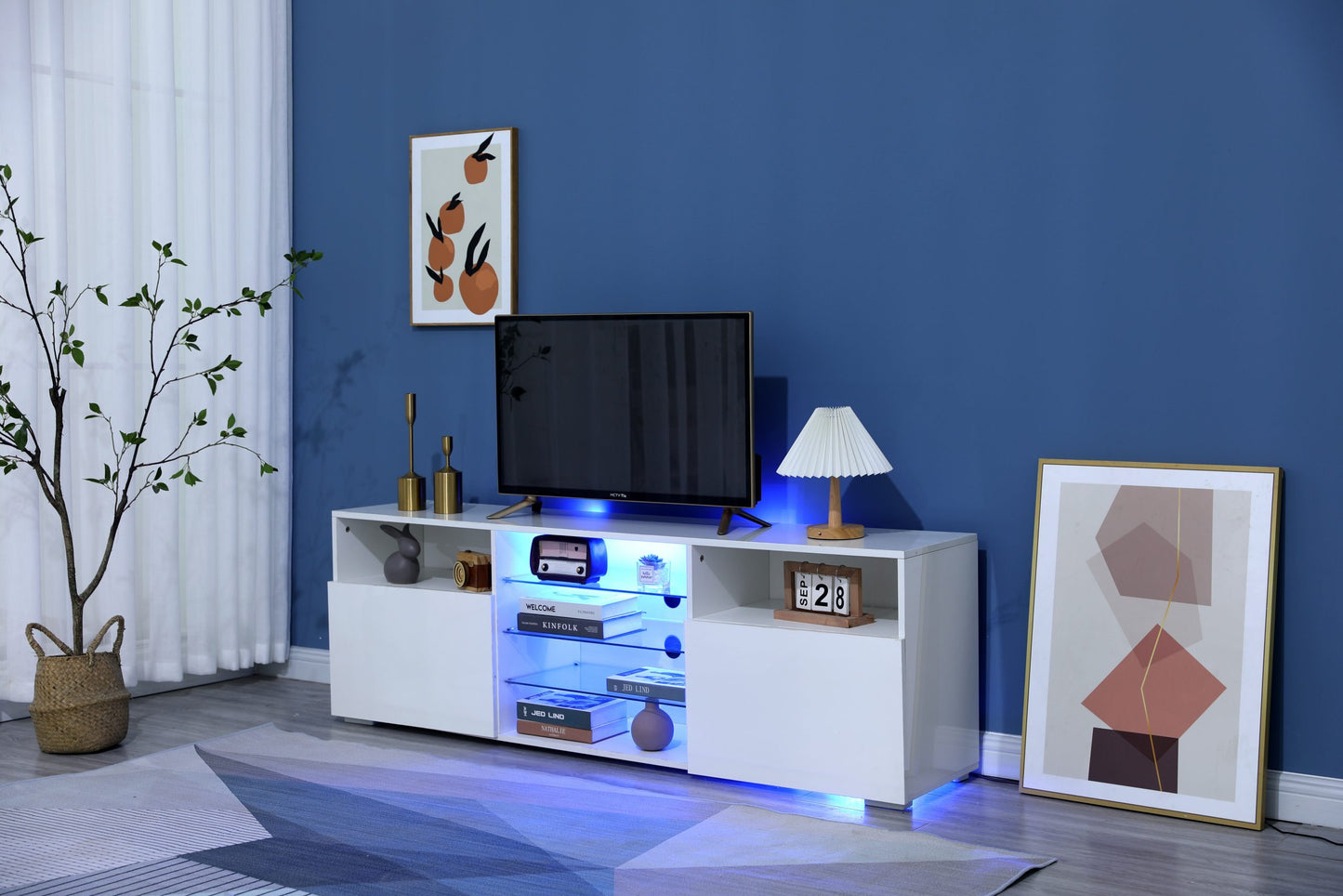 Tv Stand LED 4802 Glossy White Up to 65" TV