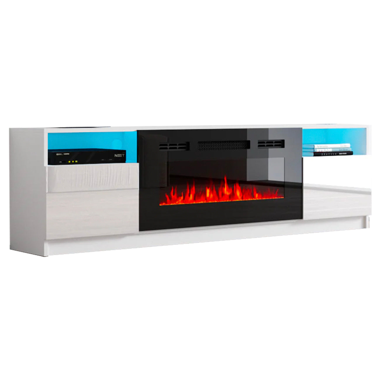 TV4190 Fireplace TV Stand WHITE