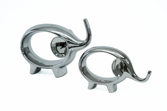 Ceramic Elephant Set 2 Pc