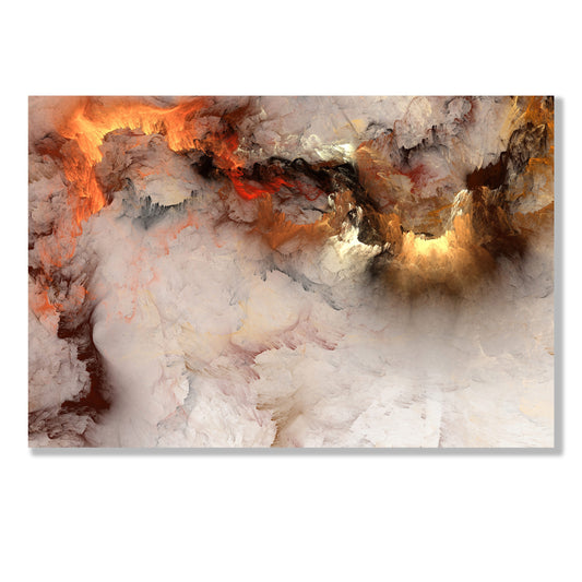 Glass Wall Art 48"x32" Abstract