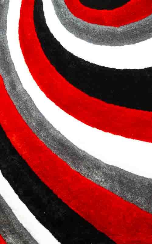 Rug 3D Diagonal Shaggy (Red)