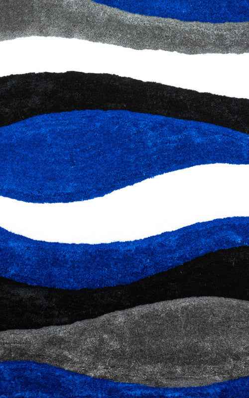 Rug 3D Wavy Shaggy (Blue)