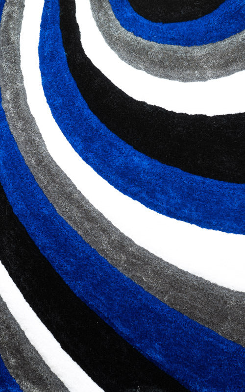 Rug 3D Diagonal Shaggy (Blue)