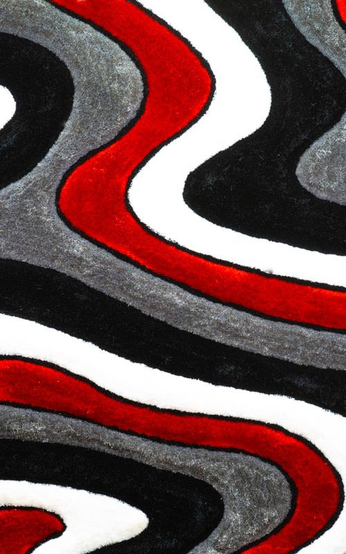 Rug 3D Winding Shaggy (Red)