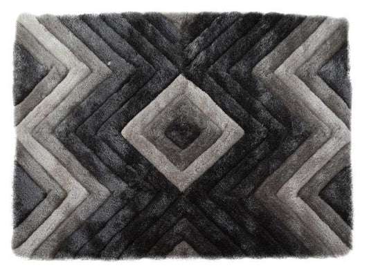 Rug 3D ZigZag Shaggy (Grey)
