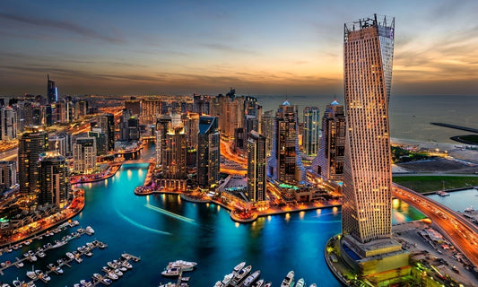 Glass Wall Art 60"x36" Dubai City