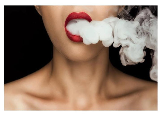 Glass Wall Art 60"x36" Smoking Lips