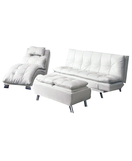 Sofa Set with Ottoman Ayleen (White)