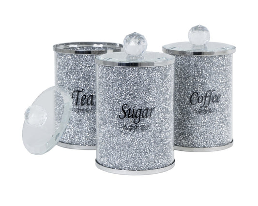 Kitchen Decor Coffee, Tea, Sugar Jar Set 3 pcs