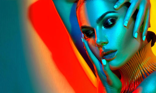 Glass Wall Art 60" x 36" Colorful Women Pose