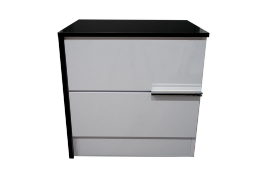 Nightstand Manhattan Glossy White and Black