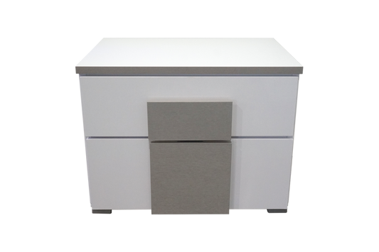 Nightstand Palermo Glossy White/Grey