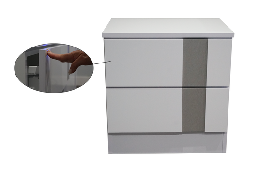 Nightstand Vienna Glossy White/Grey Touch Open