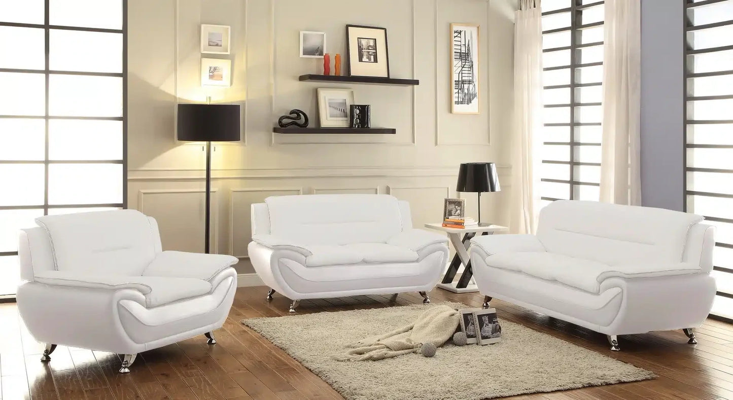 Sofa with Loveseat 2 pcs Set White